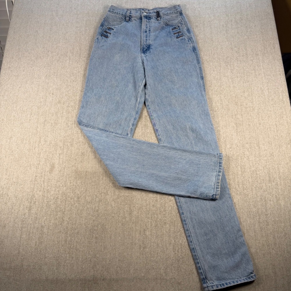 Vintage Rockies Jeans Women 29/9 Light Blue High Waisted Western V-Yoke Straight